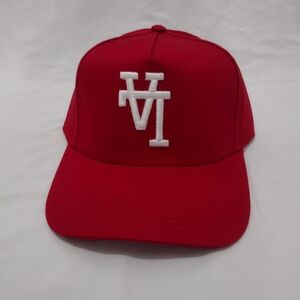 Red Baseball Cap with White Logo